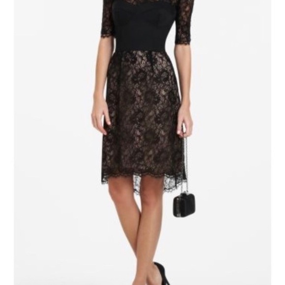 NWOT BCBGMaxAzria Lila Black lace bustier dress lined size 4 - Picture 4 of 15